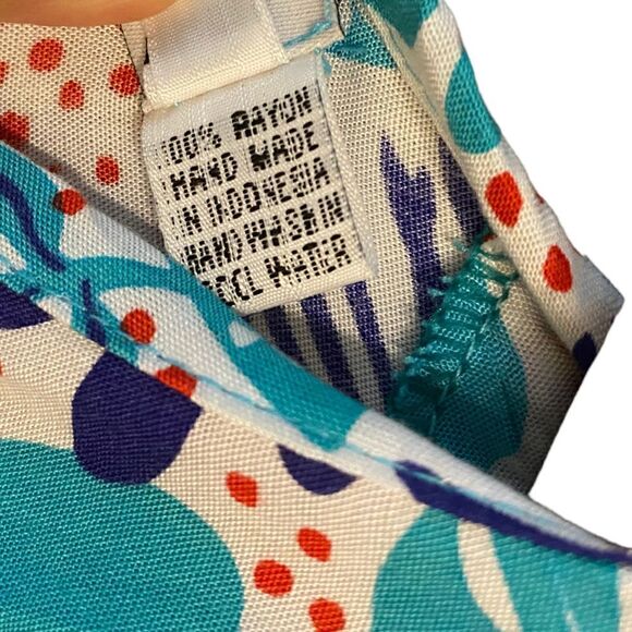 Tybee Island NWT Sz S Turquoise Blue Tropical Palm Tree Print Glowy Summer Dress - Picture 7 of 7